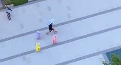 画面过于可爱，爸爸拿喇叭赶3胞胎回家吃饭，背后还发生过哪些趣事？