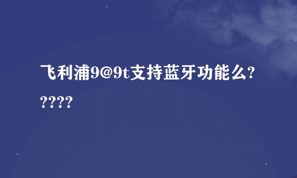 飞利浦9@9t支持蓝牙功能么?????