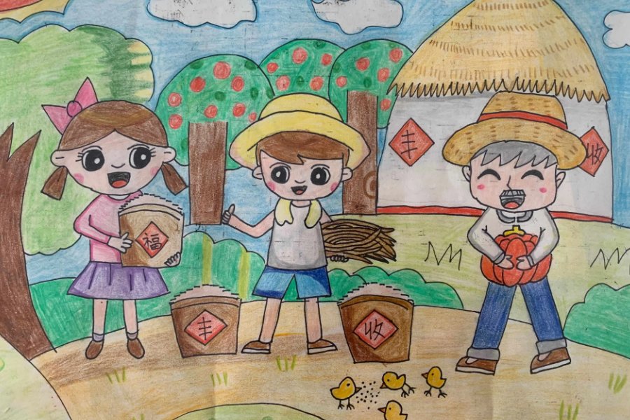 一起来看秋收希望的画卷怎么画