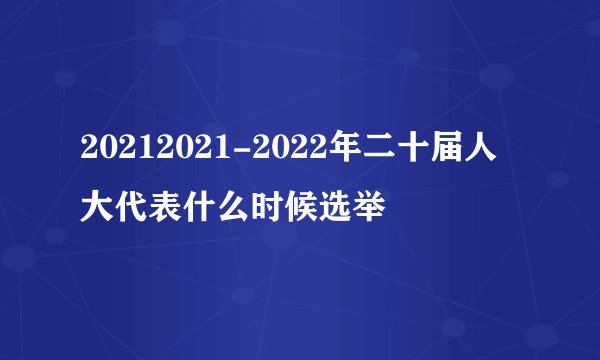 20212021-2022年二十届人大代表什么时候选举