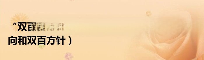 “双百”方针和“二为”方向（什么是二为方向和双百方针）