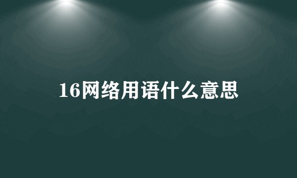16网络用语什么意思