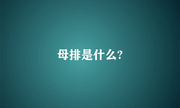 母排是什么?