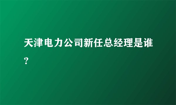 天津电力公司新任总经理是谁？