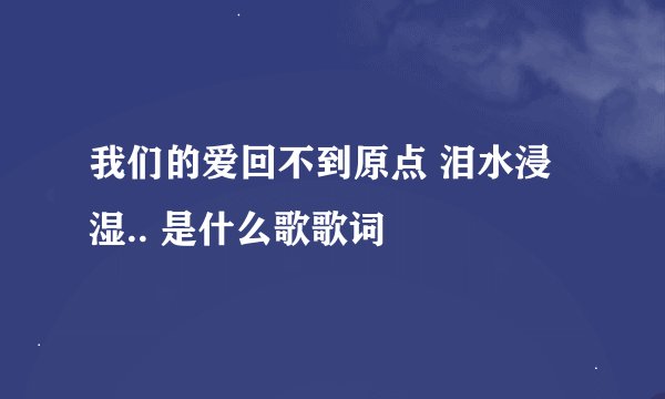 我们的爱回不到原点 泪水浸湿.. 是什么歌歌词