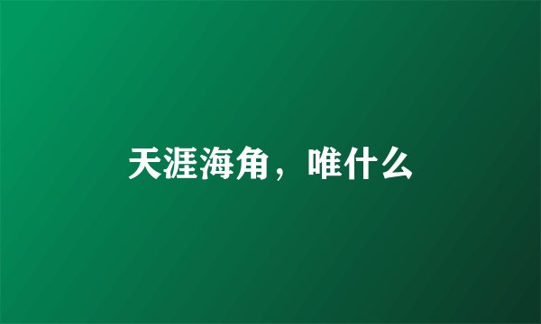 天涯海角，唯什么