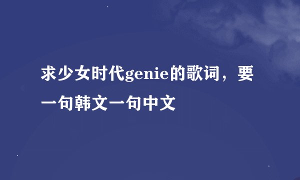 求少女时代genie的歌词，要一句韩文一句中文