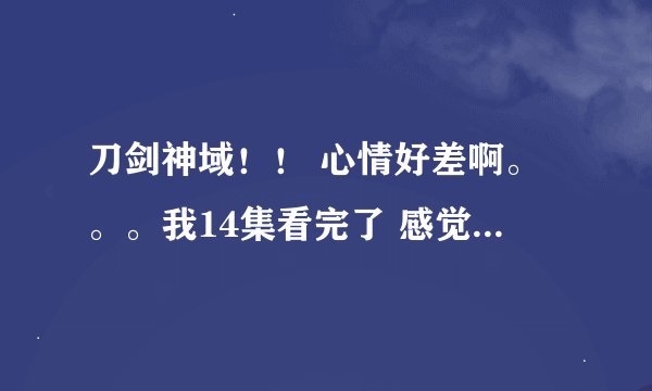 刀剑神域！！ 心情好差啊。。。我14集看完了 感觉特好看。。 然后十五集一看那个主题曲…………