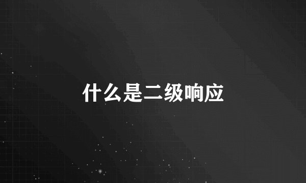 什么是二级响应