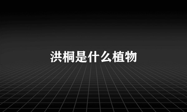 洪桐是什么植物