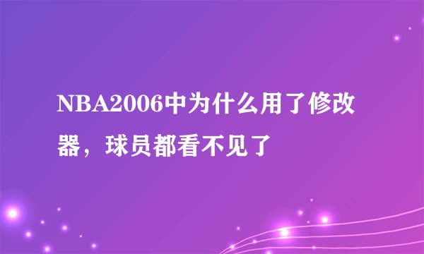 NBA2006中为什么用了修改器，球员都看不见了