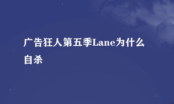 广告狂人第五季Lane为什么自杀