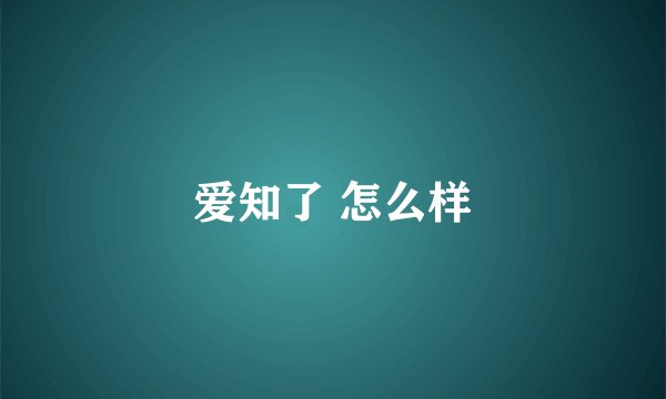爱知了 怎么样