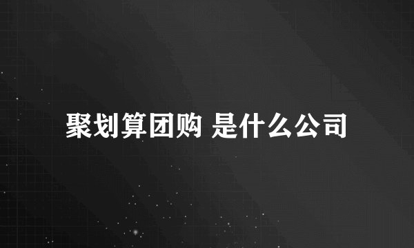 聚划算团购 是什么公司