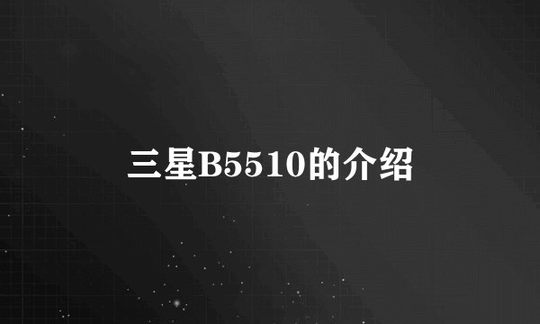 三星B5510的介绍