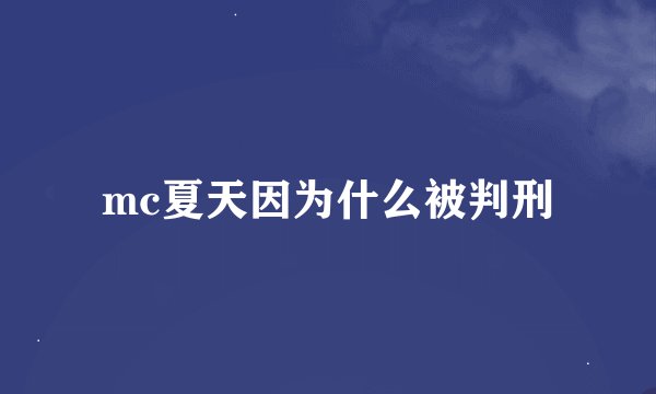 mc夏天因为什么被判刑