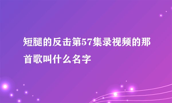 短腿的反击第57集录视频的那首歌叫什么名字
