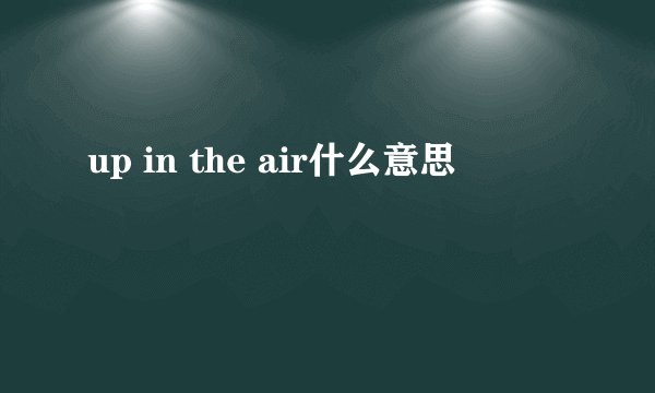 up in the air什么意思
