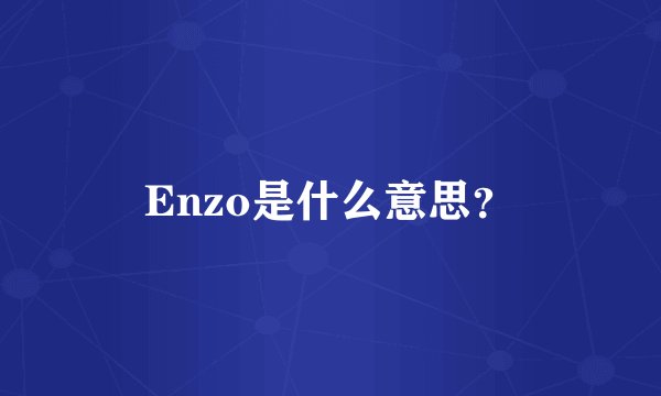 Enzo是什么意思？