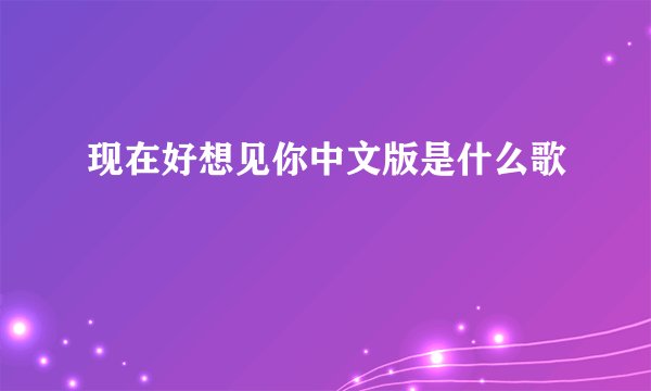 现在好想见你中文版是什么歌