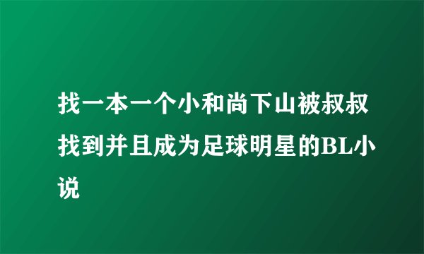 找一本一个小和尚下山被叔叔找到并且成为足球明星的BL小说