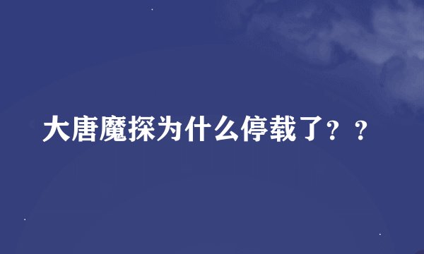 大唐魔探为什么停载了？？