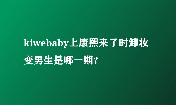 kiwebaby上康熙来了时卸妆变男生是哪一期?