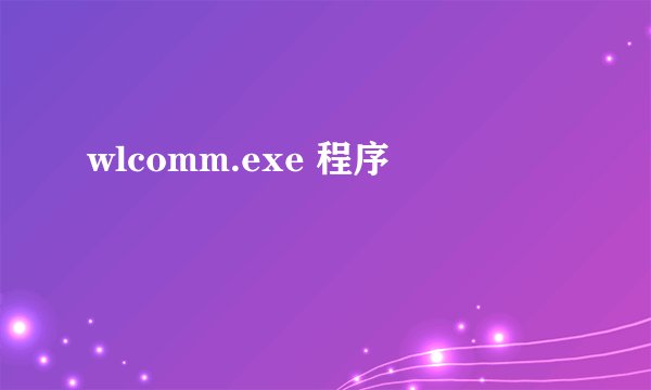 wlcomm.exe 程序