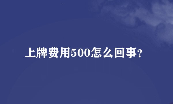 上牌费用500怎么回事？