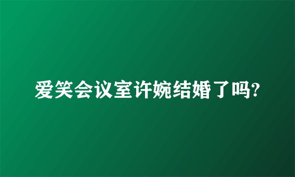 爱笑会议室许婉结婚了吗?