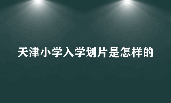 天津小学入学划片是怎样的