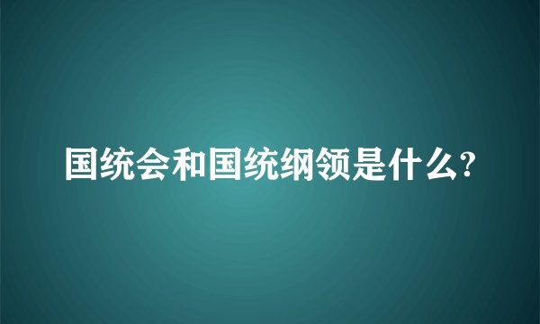国统会和国统纲领是什么?