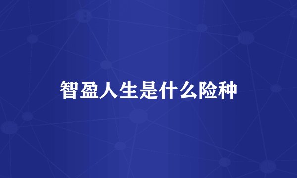 智盈人生是什么险种