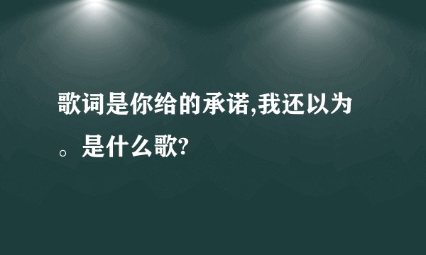 歌词是你给的承诺,我还以为。是什么歌?