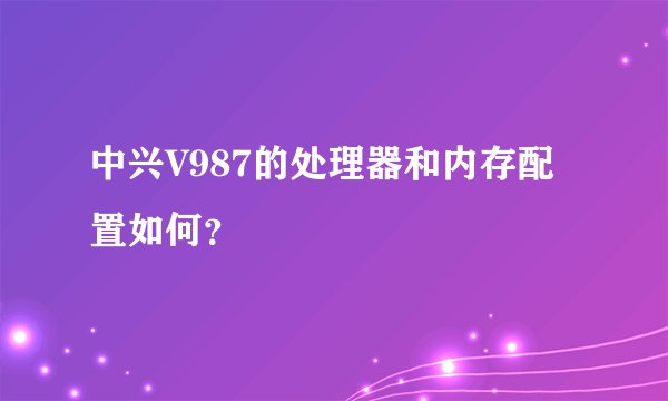 中兴V987的处理器和内存配置如何？