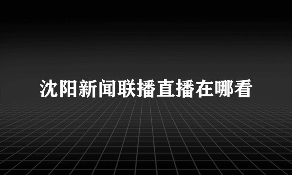 沈阳新闻联播直播在哪看