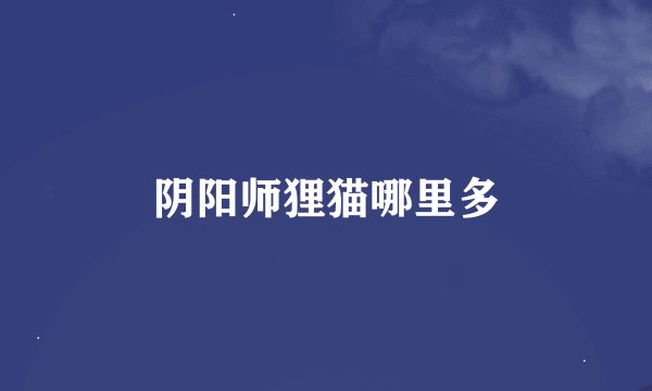 阴阳师狸猫哪里多