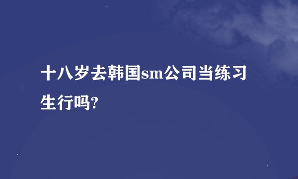 十八岁去韩国sm公司当练习生行吗?