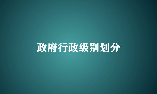 政府行政级别划分