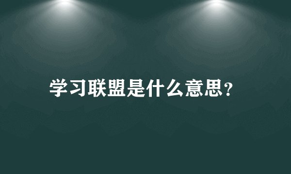 学习联盟是什么意思？