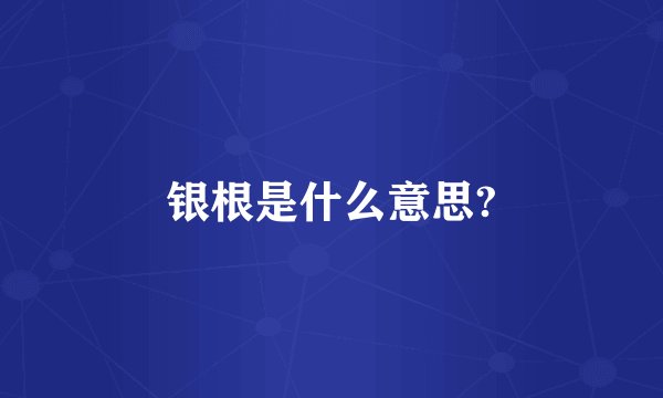 银根是什么意思?