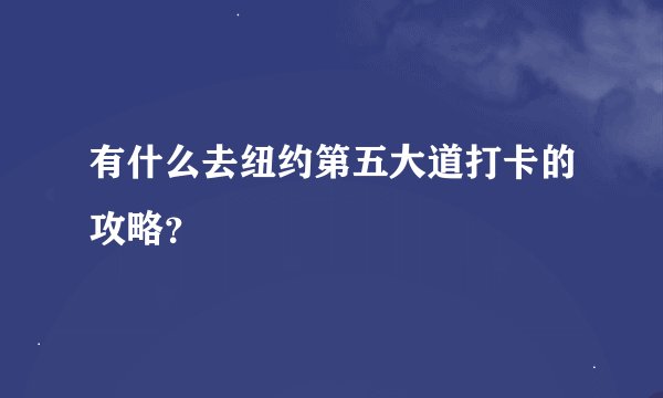 有什么去纽约第五大道打卡的攻略？