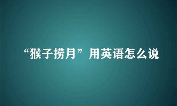 “猴子捞月”用英语怎么说