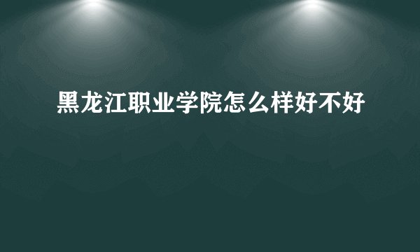黑龙江职业学院怎么样好不好