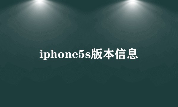 iphone5s版本信息