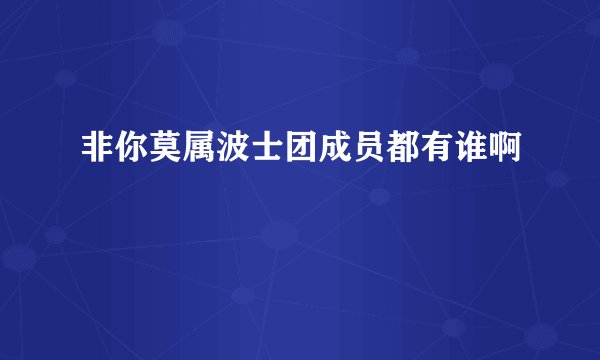 非你莫属波士团成员都有谁啊