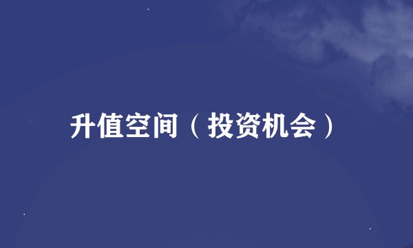 升值空间(投资机会)
