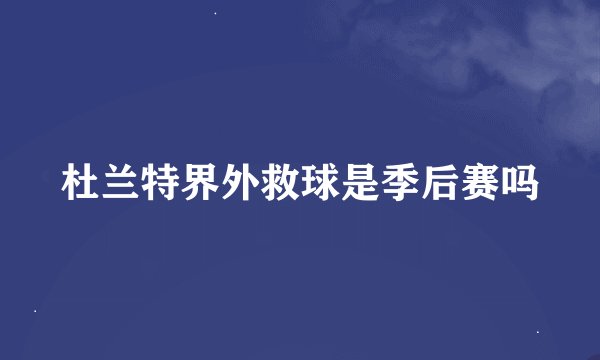 杜兰特界外救球是季后赛吗
