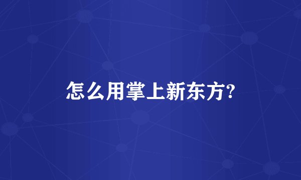 怎么用掌上新东方?