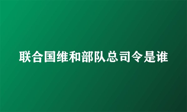 联合国维和部队总司令是谁